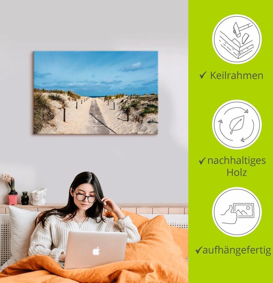 Artland Artprint Strandpad aan de kust van de Oostzee als artprint van aluminium artprint voor buiten artprint op linnen poster muursticker - Foto 2