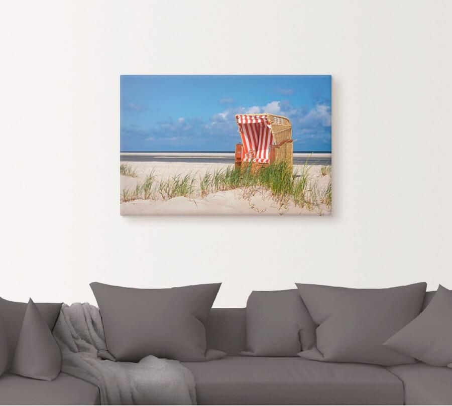 Artland Artprint Strandstoel 337 als artprint op linnen muursticker in verschillende maten - Foto 4
