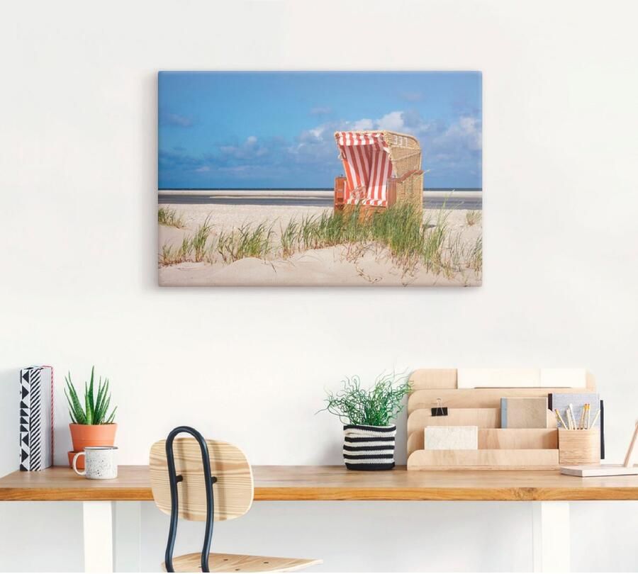 Artland Artprint Strandstoel 337 als artprint op linnen muursticker in verschillende maten - Foto 3