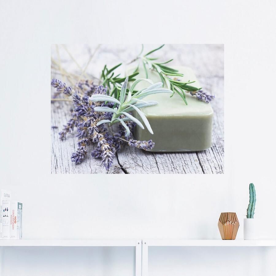 Artland Artprint Stuk natuurlijke zeep met kruiden als artprint op linnen poster muursticker in verschillende maten - Foto 2
