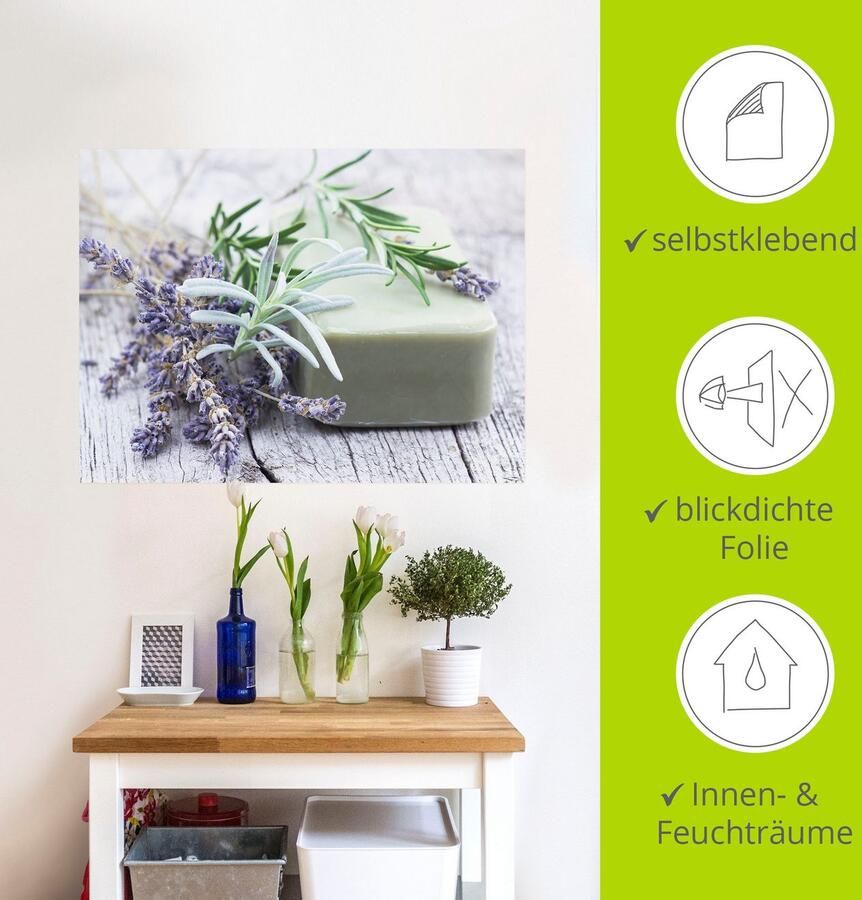 Artland Artprint Stuk natuurlijke zeep met kruiden als artprint op linnen poster muursticker in verschillende maten - Foto 4