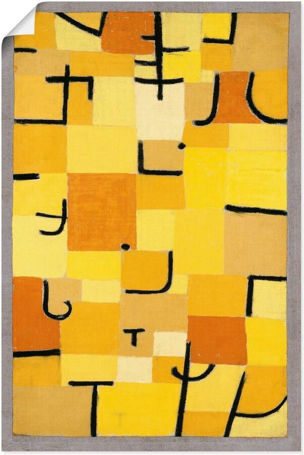 Artland Artprint Teken in geel. 1937 als artprint van aluminium artprint op linnen muursticker of poster in verschillende maten - Foto 5