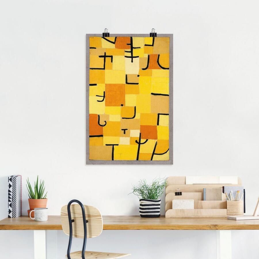 Artland Artprint Teken in geel. 1937 als artprint van aluminium artprint op linnen muursticker of poster in verschillende maten - Foto 2
