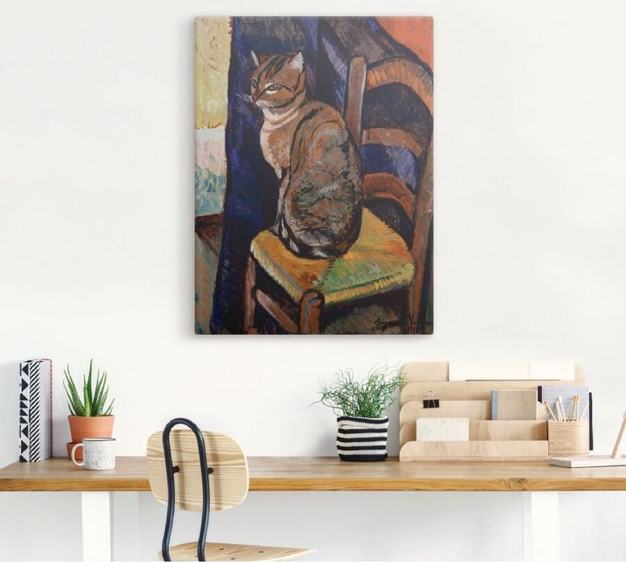 Artland Artprint Tekening stoel zittende kat. als artprint op linnen poster muursticker in verschillende maten - Foto 3