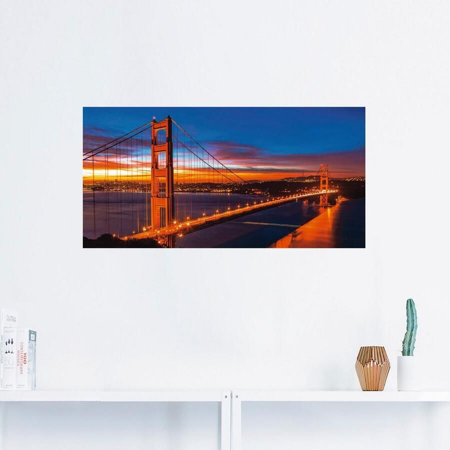Artland Artprint The Golden Gate Bridge 's morgens vroeg als artprint op linnen muursticker in verschillende maten - Foto 3