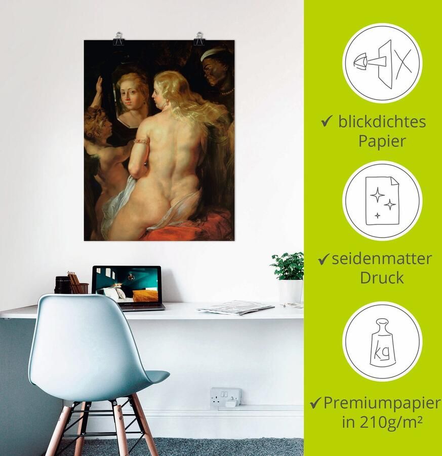 Artland Artprint Toilet van Venus als artprint op linnen muursticker of poster in verschillende maten - Foto 2