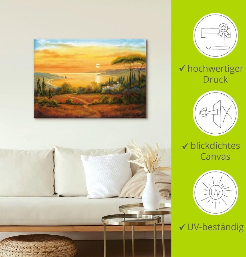 Artland Artprint Toscaanse baai II als artprint op linnen muursticker in verschillende maten - Foto 4