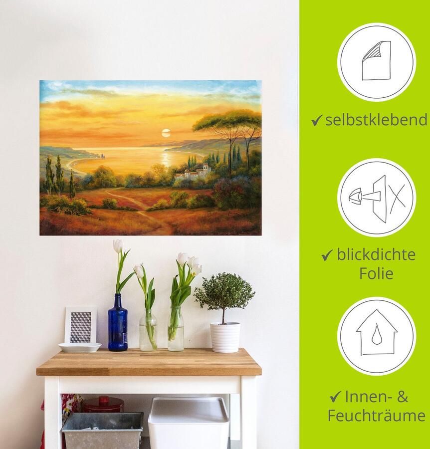 Artland Artprint Toscaanse baai II als artprint op linnen muursticker in verschillende maten - Foto 4