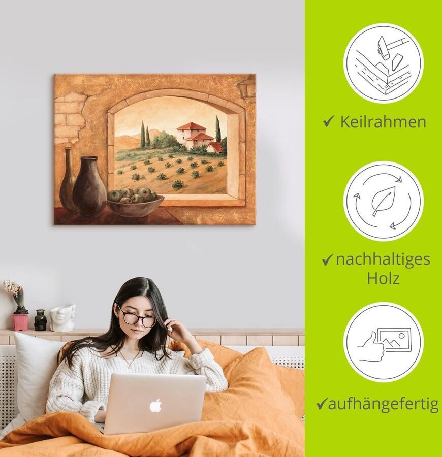 Artland Artprint Toscane als artprint van aluminium artprint voor buiten artprint op linnen poster in verschillende maten. maten