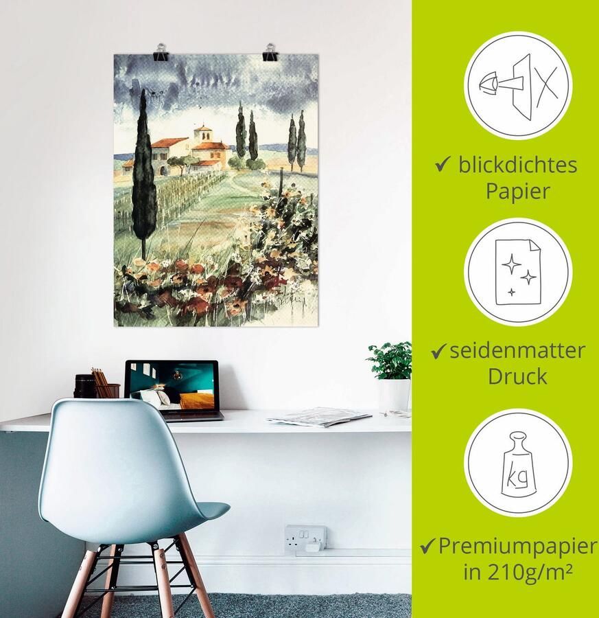 Artland Artprint Toscane I als artprint op linnen poster in verschillende formaten maten - Foto 2