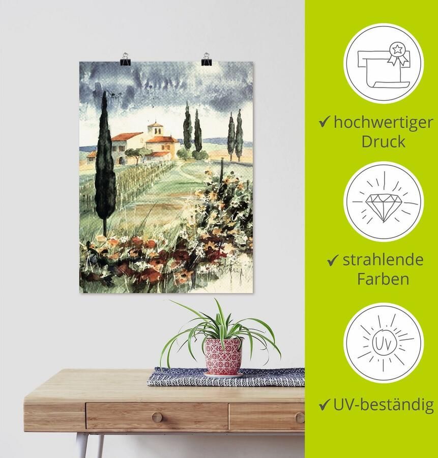 Artland Artprint Toscane I als artprint op linnen poster in verschillende formaten maten - Foto 3
