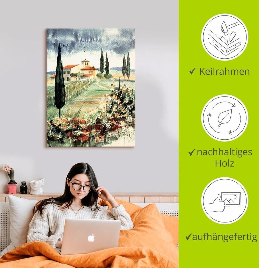 Artland Artprint Toscane I als artprint op linnen poster in verschillende formaten maten - Foto 2