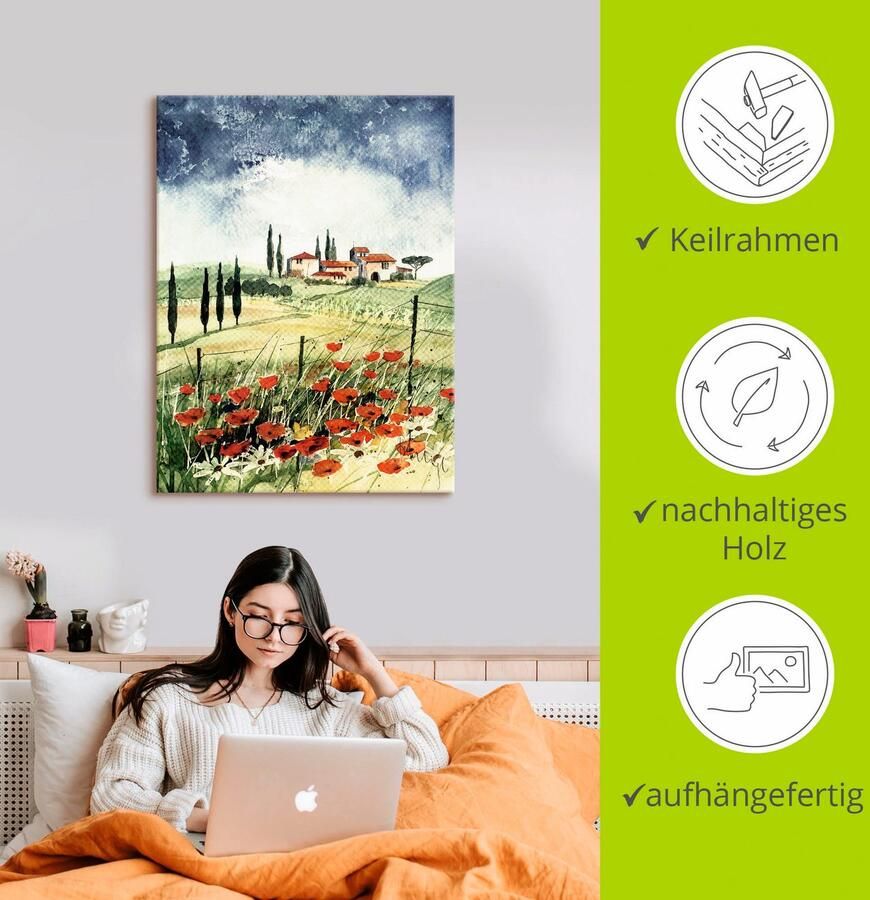 Artland Artprint Toscane III als artprint op linnen poster in verschillende formaten maten - Foto 2