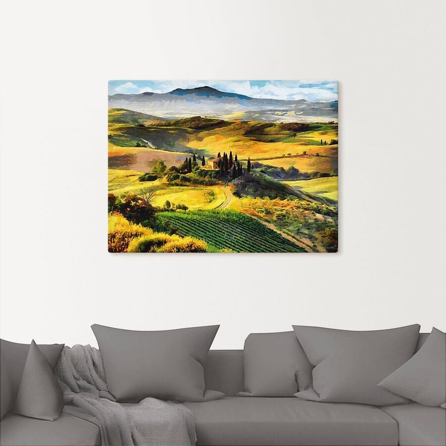 Artland Artprint Toscane van bovenaf als artprint op linnen poster in verschillende formaten maten - Foto 2