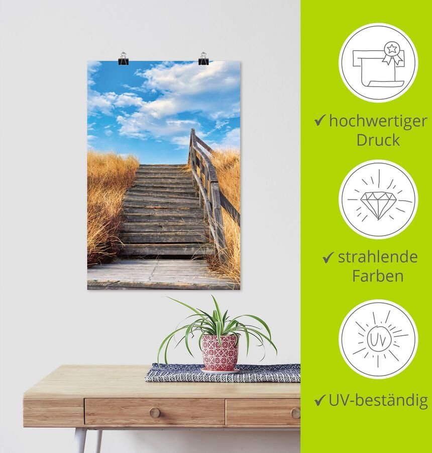 Artland Artprint Trap Bohlenweg eiland Amrum als poster muursticker in verschillende maten - Foto 3