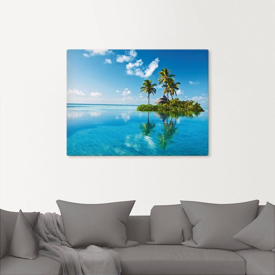 Artland Artprint op linnen Tropisch paradijs eiland palmen zee - Foto 2