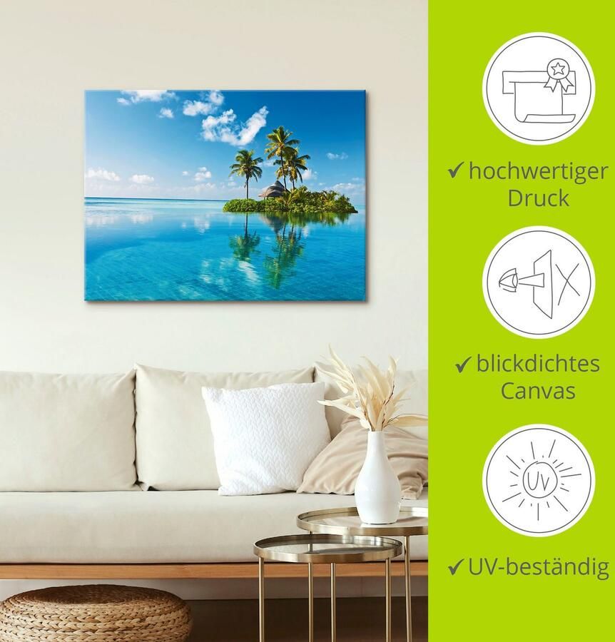 Artland Artprint op linnen Tropisch paradijs eiland palmen zee - Foto 4