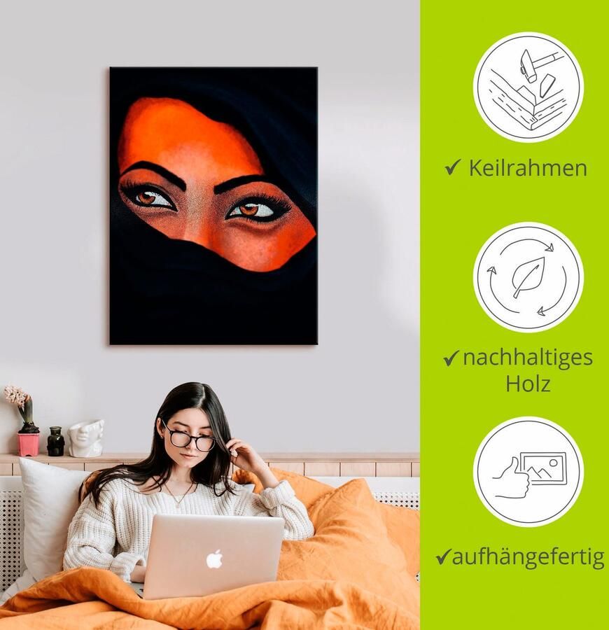 Artland Artprint Tuareg het zand op je huid als artprint op linnen muursticker in verschillende maten