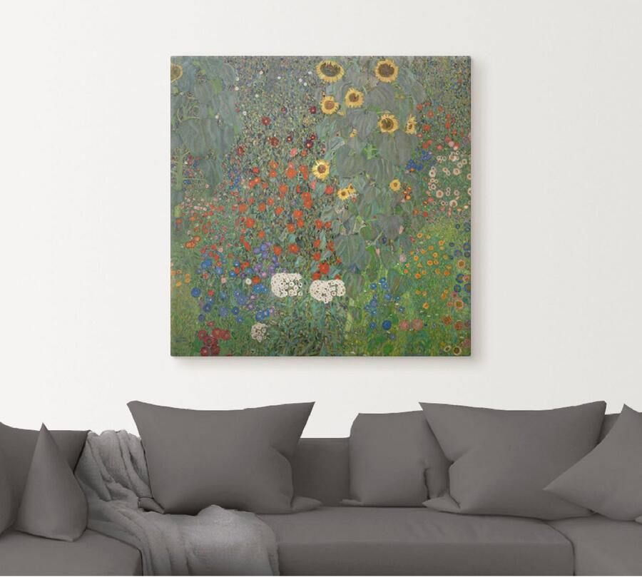 Artland Artprint Tuin met zonnebloemen als artprint op linnen poster in verschillende formaten maten - Foto 4