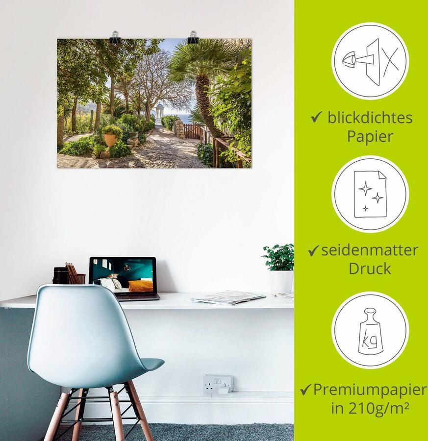 Artland Artprint Tuin Son Marroig bij Deià Mallorca als artprint van aluminium artprint voor buiten artprint op linnen poster in verschillende maten. maten - Foto 2