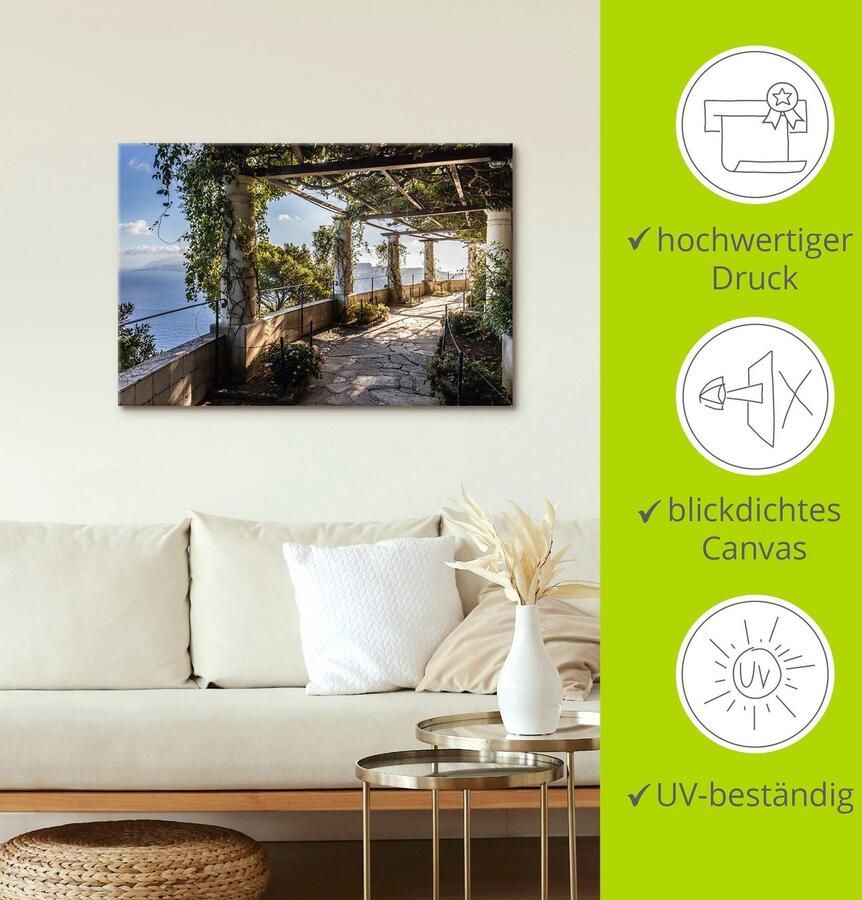 Artland Artprint Tuin van de villa San Michele op capri als artprint van aluminium artprint voor buiten artprint op linnen poster muursticker - Foto 5