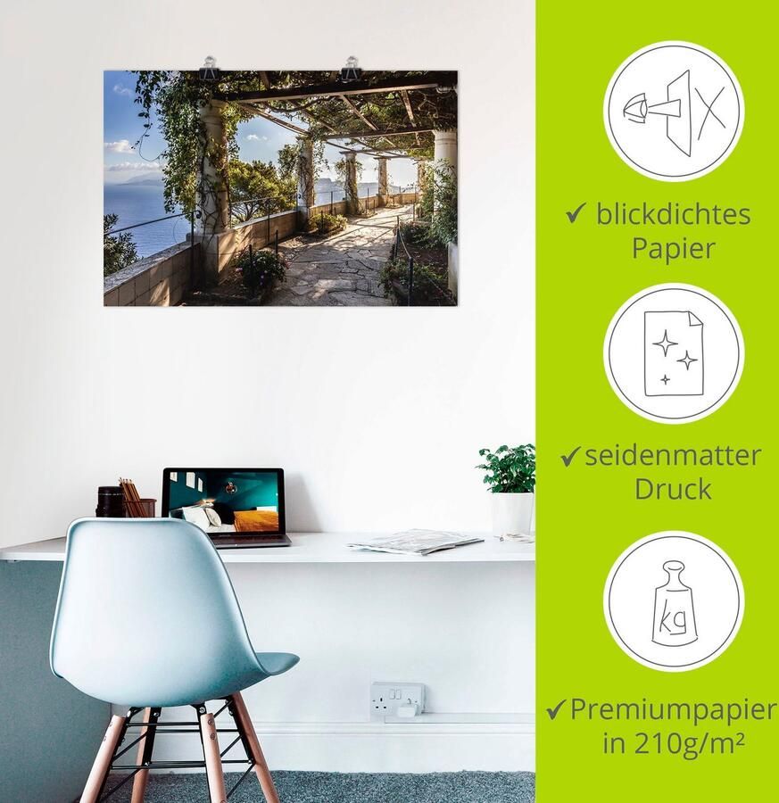 Artland Artprint Tuin van de villa San Michele op capri als artprint van aluminium artprint voor buiten artprint op linnen poster muursticker - Foto 4