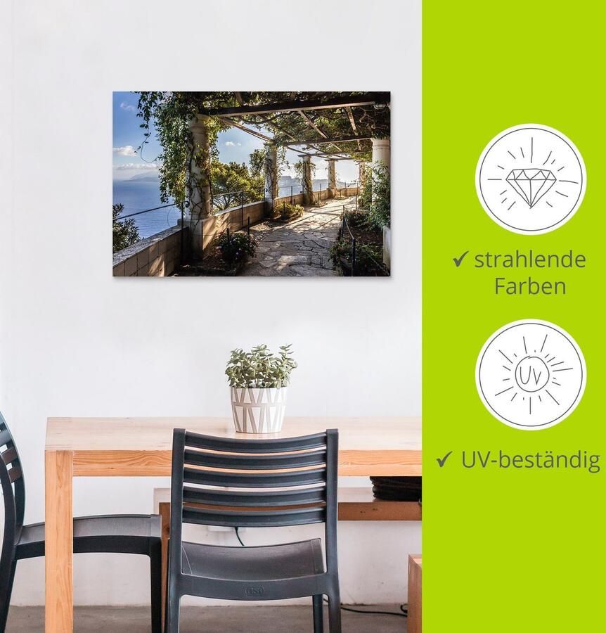 Artland Artprint Tuin van de villa San Michele op capri als artprint van aluminium artprint voor buiten artprint op linnen poster muursticker - Foto 3