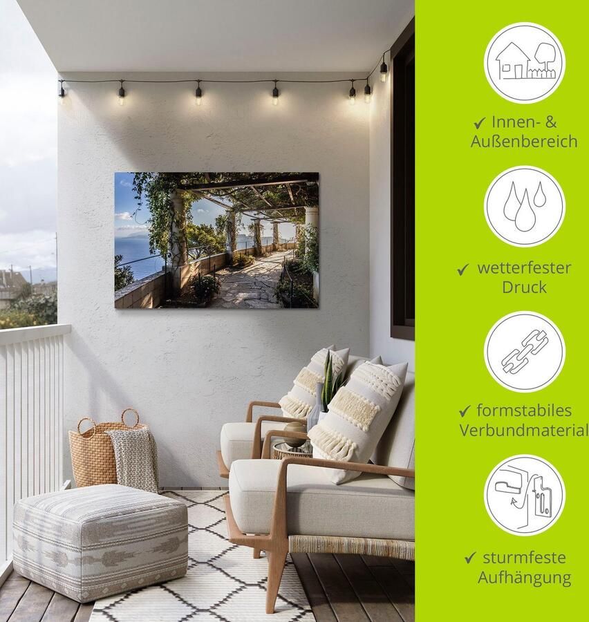 Artland Artprint Tuin van de villa San Michele op capri als artprint van aluminium artprint voor buiten artprint op linnen poster muursticker - Foto 5
