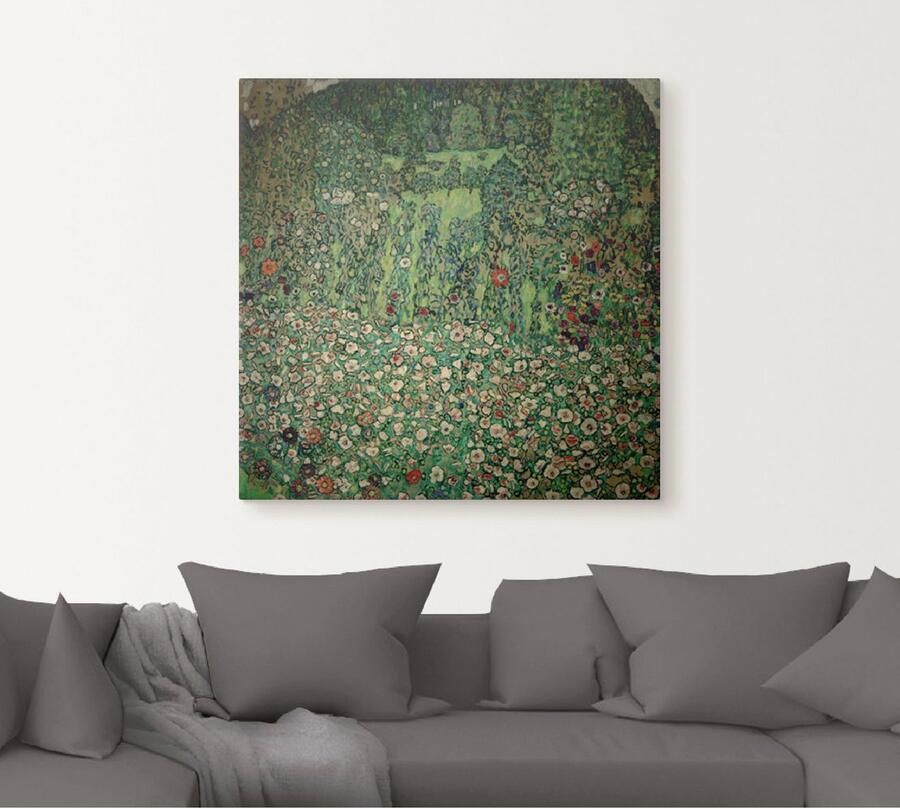Artland Artprint op linnen Tuinlandschap met heuvel (tuinlandschap) - Foto 5