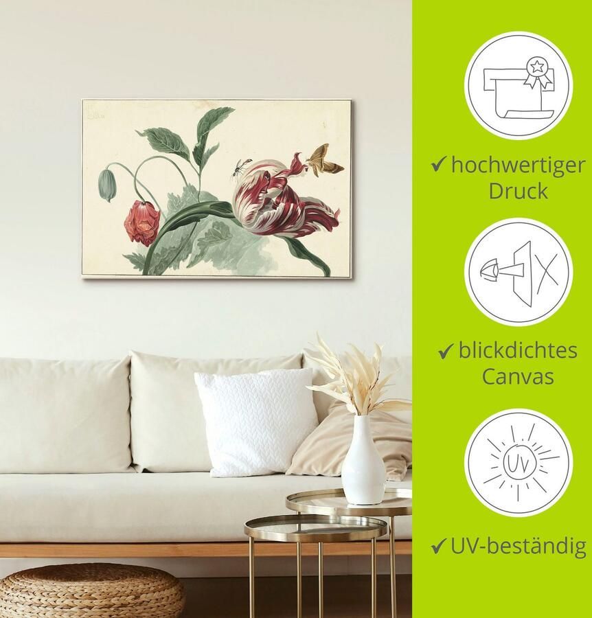 Artland Artprint Tulp en klaproos. als artprint van aluminium artprint voor buiten artprint op linnen poster in verschillende maten. maten - Foto 3