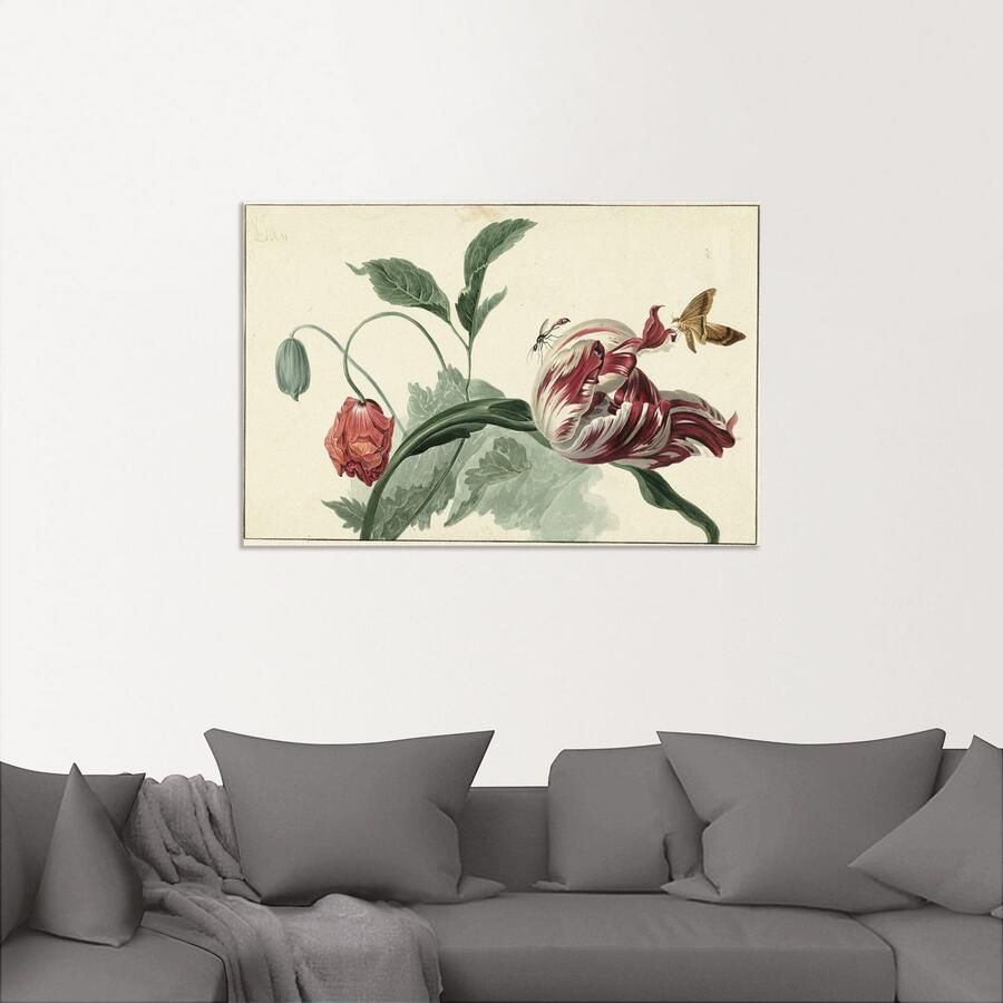 Artland Artprint Tulp en klaproos. als artprint van aluminium artprint voor buiten artprint op linnen poster in verschillende maten. maten - Foto 2