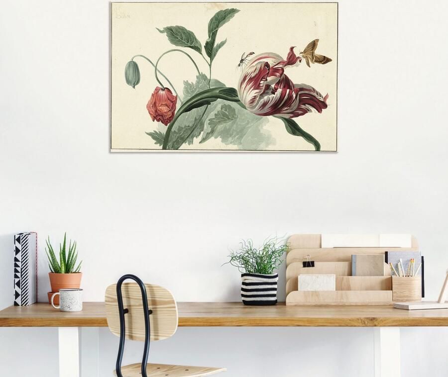 Artland Artprint Tulp en klaproos. als artprint van aluminium artprint voor buiten artprint op linnen poster in verschillende maten. maten - Foto 6