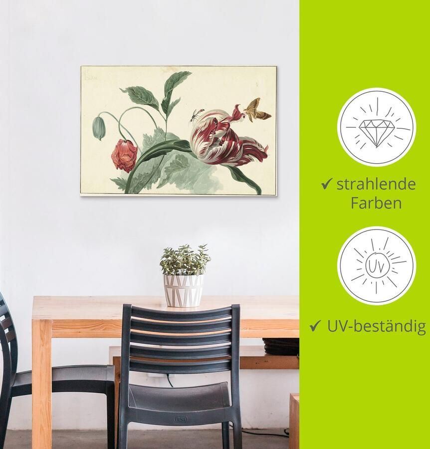 Artland Artprint Tulp en klaproos. als artprint van aluminium artprint voor buiten artprint op linnen poster in verschillende maten. maten - Foto 3