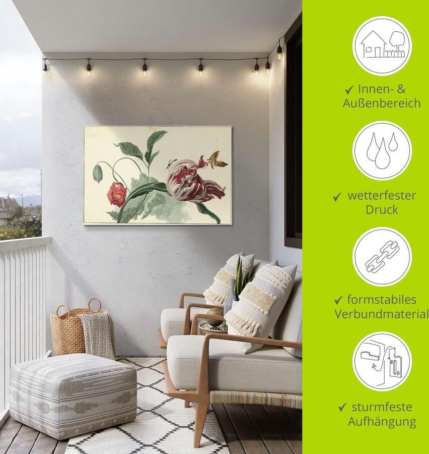 Artland Artprint Tulp en klaproos. als artprint van aluminium artprint voor buiten artprint op linnen poster in verschillende maten. maten - Foto 5