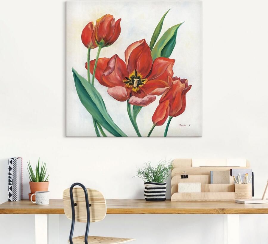 Artland Artprint Tulpen I als artprint op linnen poster in verschillende formaten maten - Foto 4