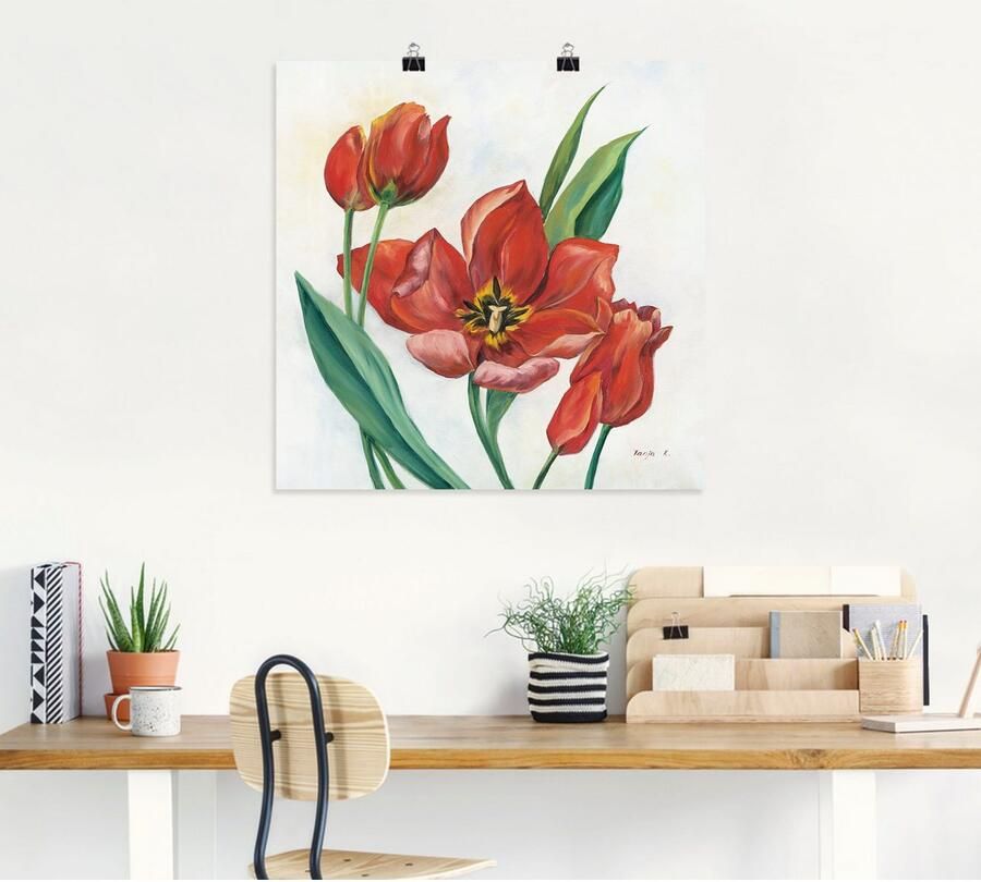 Artland Artprint Tulpen I als artprint op linnen poster in verschillende formaten maten - Foto 4