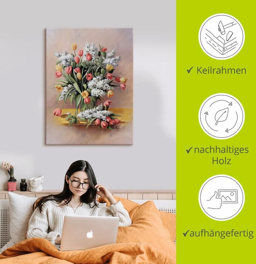 Artland Artprint Tulpen II als artprint op linnen in verschillende maten - Foto 2