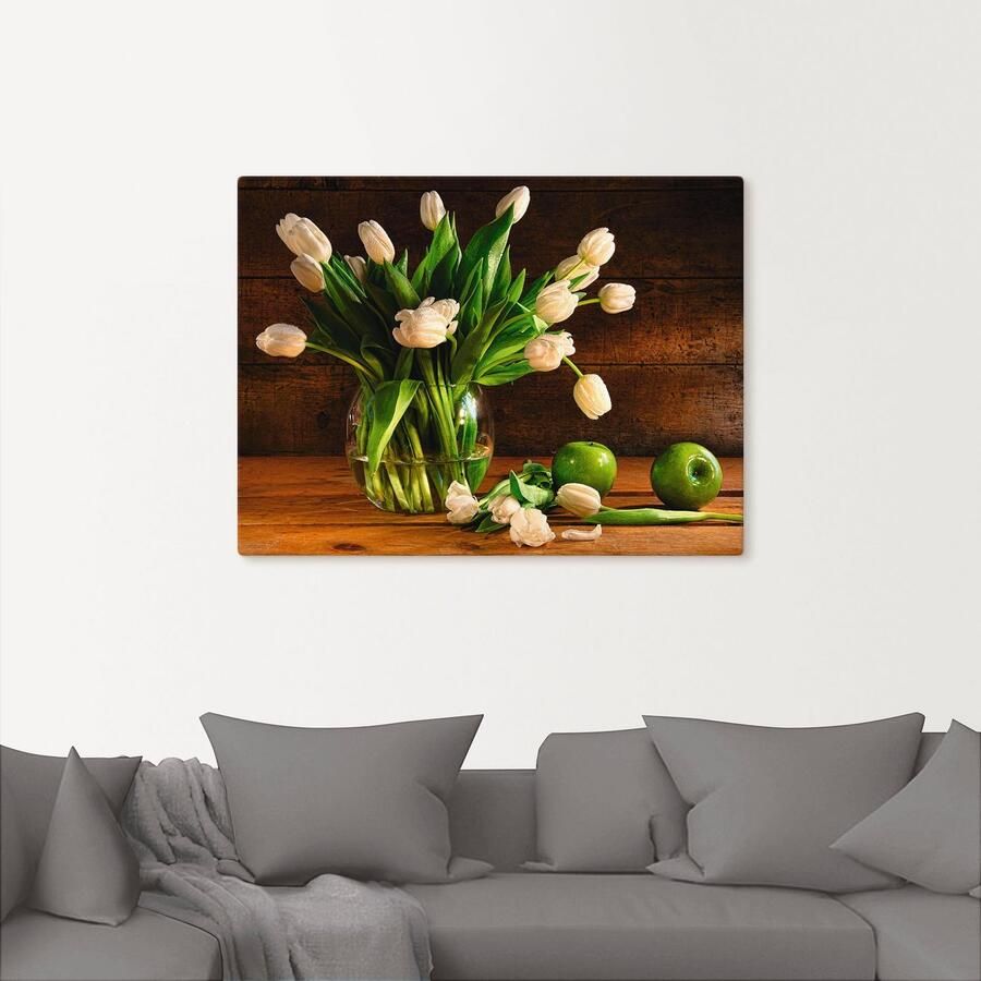 Artland Artprint op linnen Tulpen in glazen vaas - Foto 2