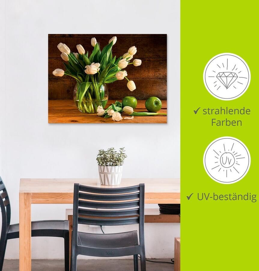 Artland Artprint Tulpen in glazen vaas als artprint van aluminium artprint voor buiten artprint op linnen in verschillende maten - Foto 4