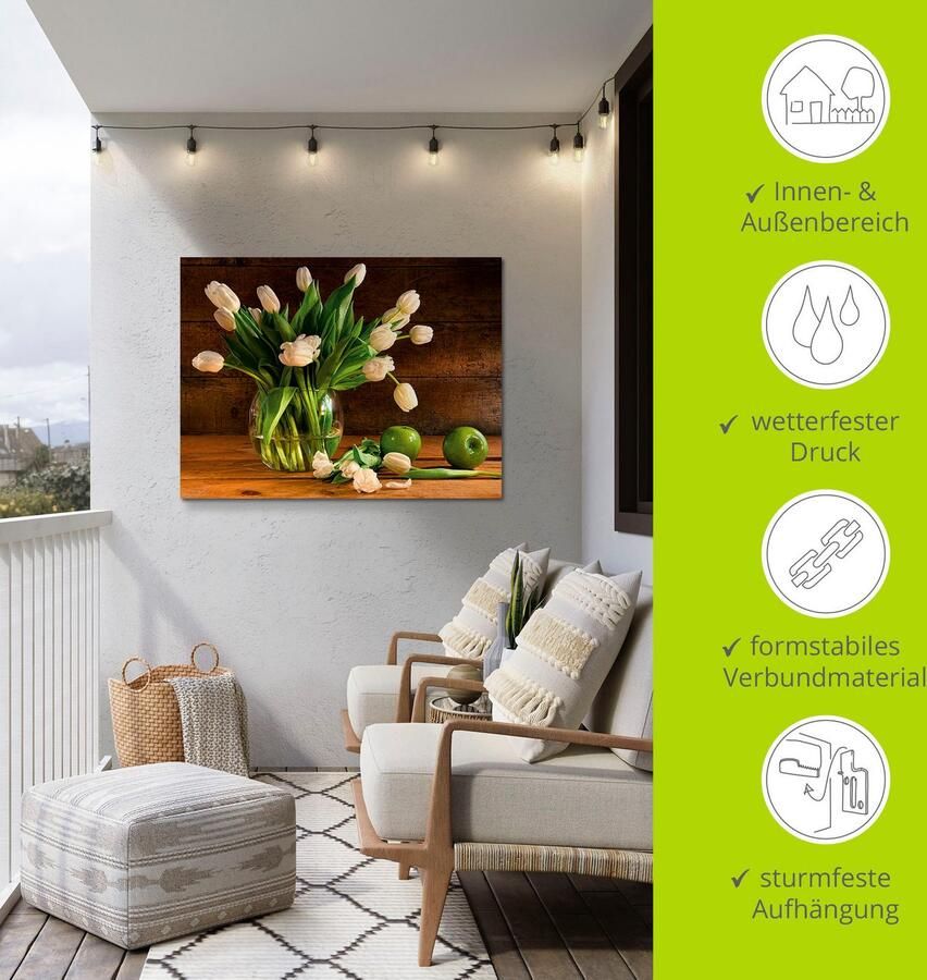 Artland Artprint Tulpen in glazen vaas als artprint van aluminium artprint voor buiten artprint op linnen in verschillende maten - Foto 5