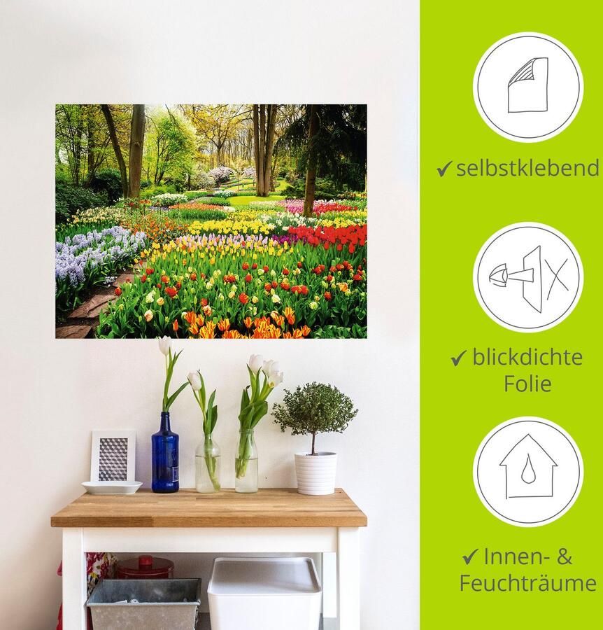 Artland Artprint Tulpen tuin voorjaar als artprint van aluminium artprint voor buiten artprint op linnen poster muursticker - Foto 4