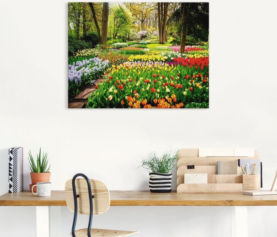 Artland Artprint Tulpen tuin voorjaar als artprint van aluminium artprint voor buiten artprint op linnen poster muursticker - Foto 4