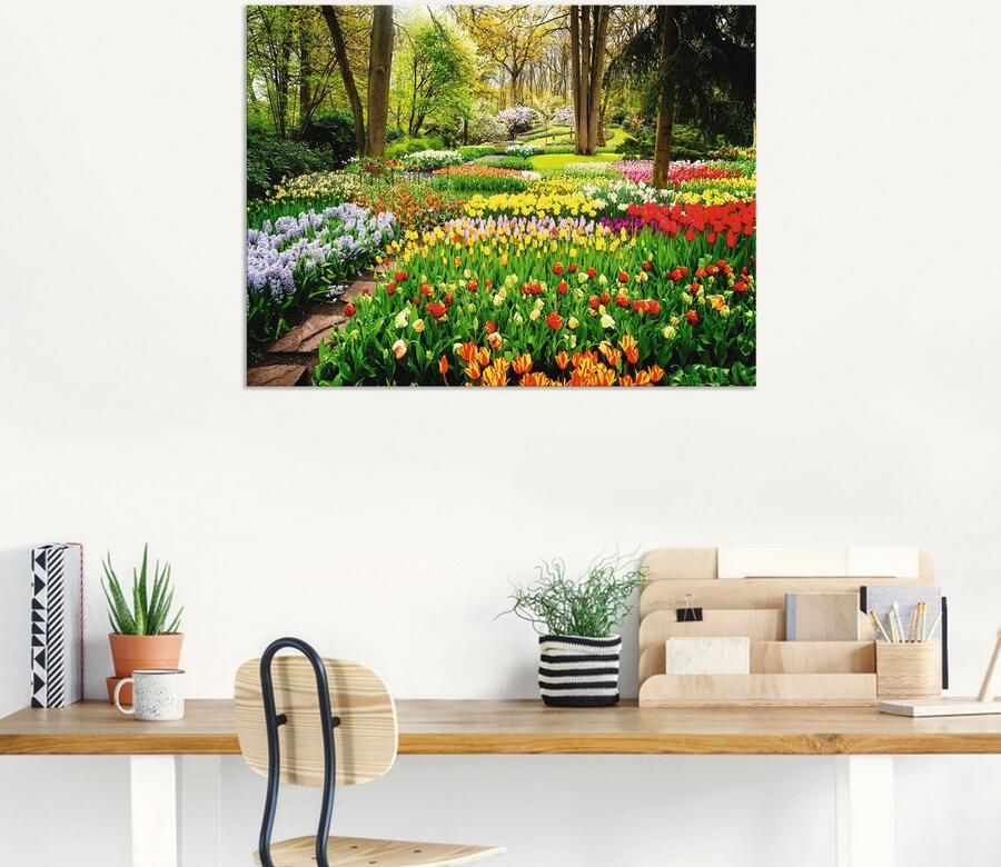 Artland Artprint Tulpen tuin voorjaar als artprint van aluminium artprint voor buiten artprint op linnen poster muursticker - Foto 6
