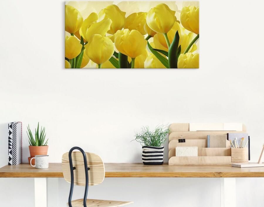 Artland Artprint Tulpenveld geel als artprint op linnen poster in verschillende formaten maten - Foto 5