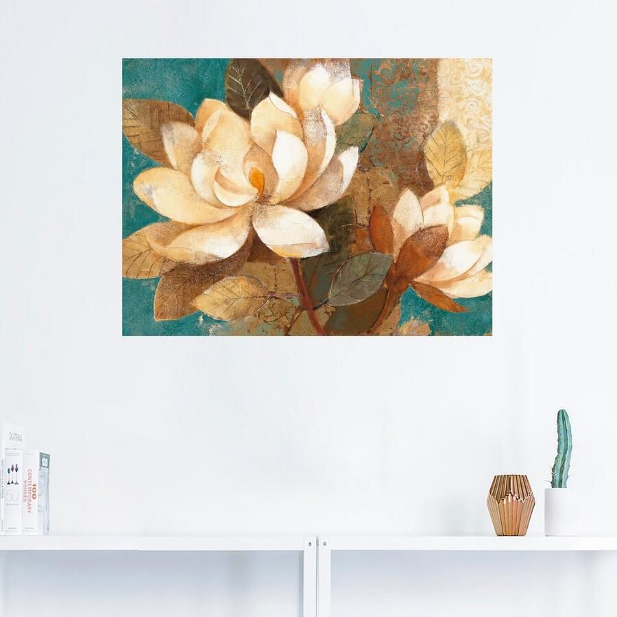 Artland Artprint Turquoise magnolia's als poster muursticker in verschillende maten - Foto 6