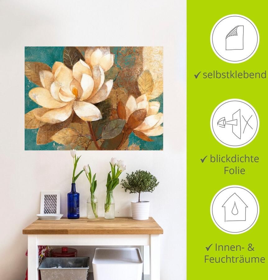 Artland Artprint Turquoise magnolia's als poster muursticker in verschillende maten - Foto 2