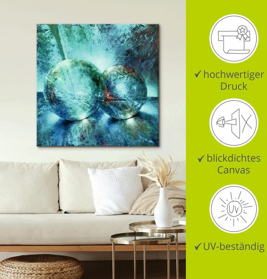 Artland Artprint Twee blauwe knikkers_ als artprint van aluminium artprint voor buiten artprint op linnen poster in verschillende maten. maten - Foto 2