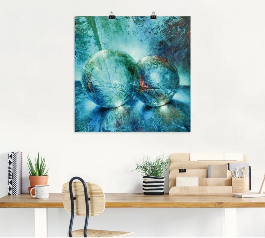 Artland Artprint Twee blauwe knikkers_ als artprint van aluminium artprint voor buiten artprint op linnen poster in verschillende maten. maten - Foto 4