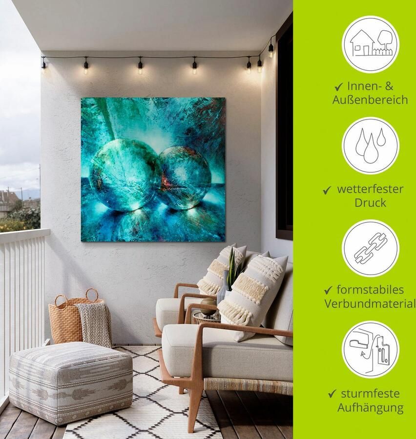 Artland Artprint Twee blauwe knikkers_ als artprint van aluminium artprint voor buiten artprint op linnen poster in verschillende maten. maten - Foto 4