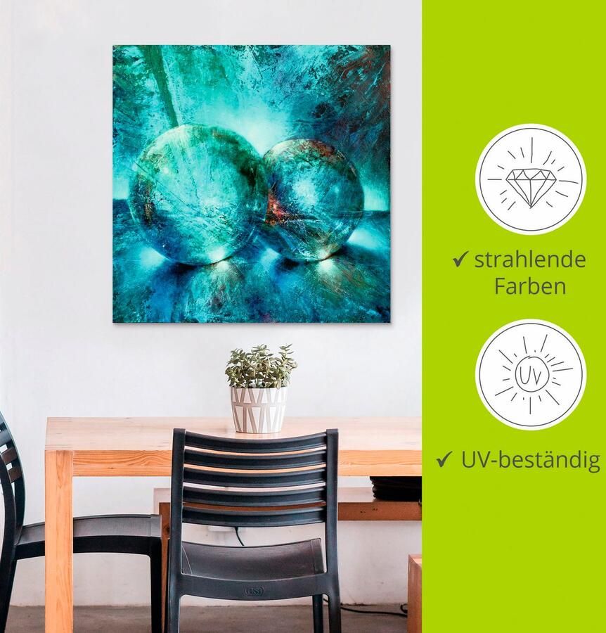 Artland Artprint Twee blauwe knikkers_ als artprint van aluminium artprint voor buiten artprint op linnen poster in verschillende maten. maten - Foto 3